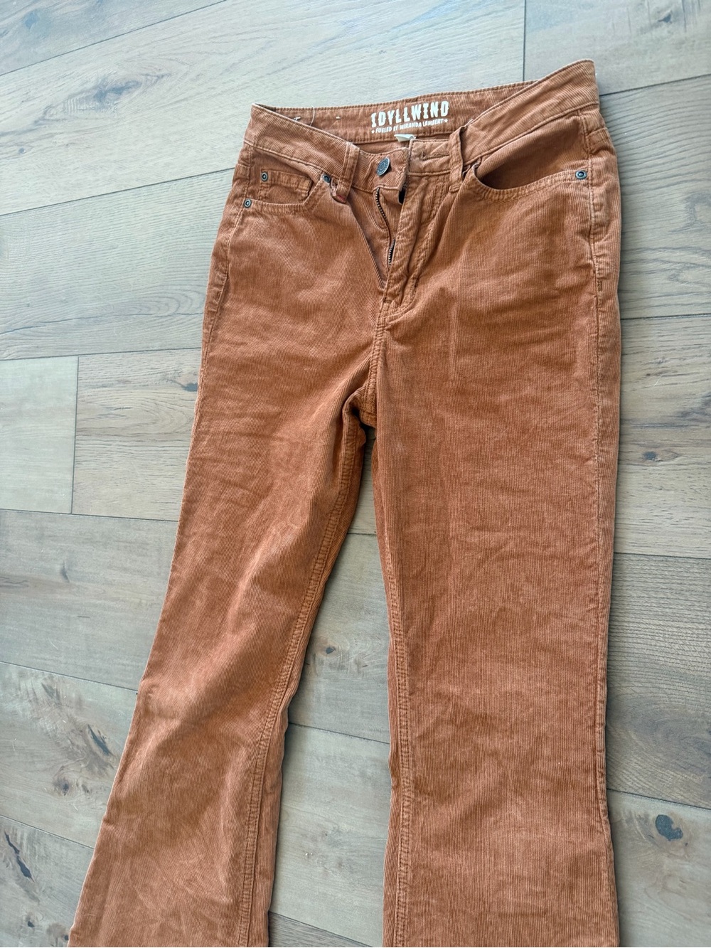 Idyllwind Rust Orange Corduroy Flare Pants - Picture 10 of 12